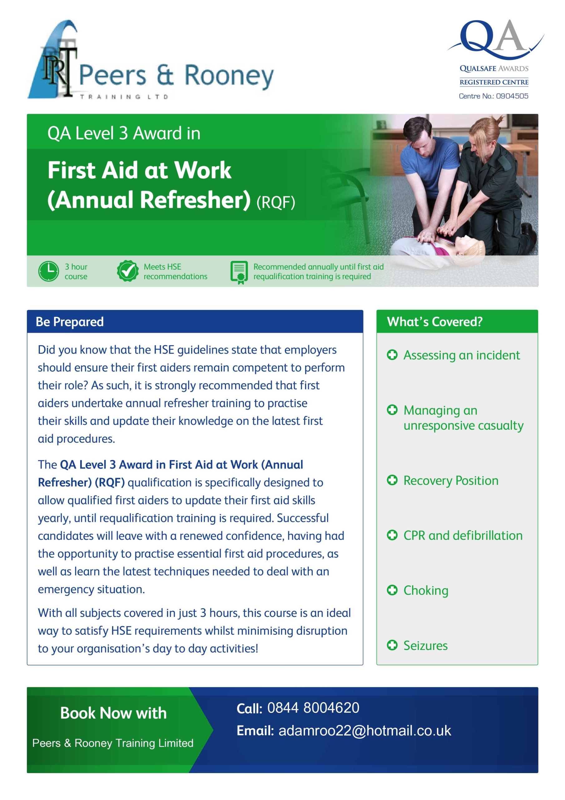 First Aid at Work (Annual Refresher)